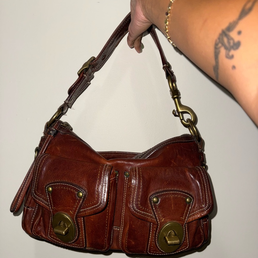 Brown Leather legacy Coach Bag